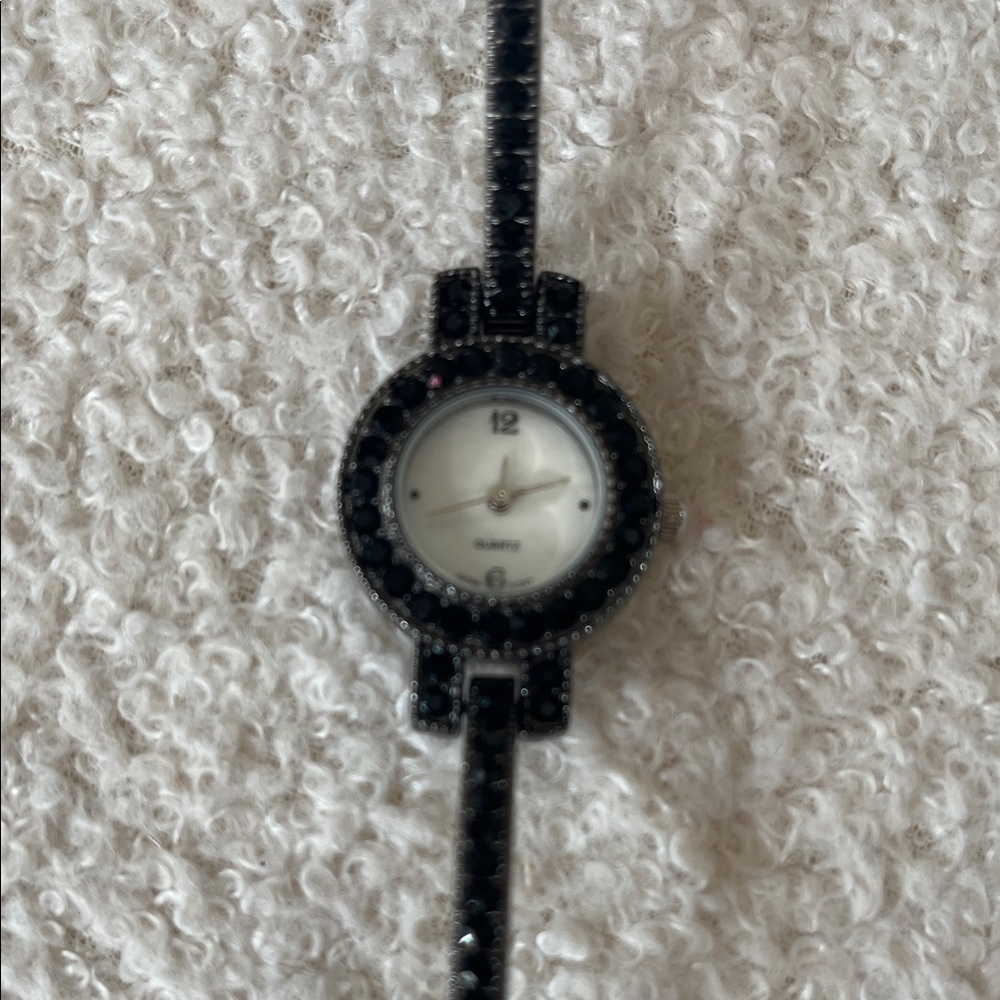 Elegant Black Crystal Women's Watch